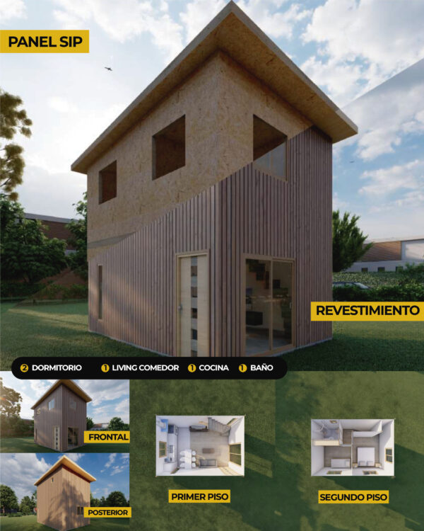 Modelo Cabaña 2 Ambientes 52 M2