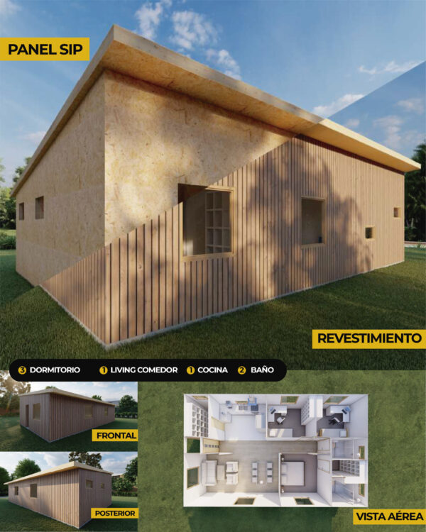 Modelo Techo Inclinado 88 M2